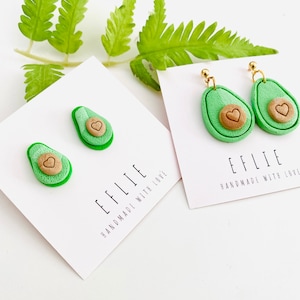 Avocado Dangling Stud Earrings | Cute  Avocado Summer Fruit Dangling | Cute Food Dangle | Avocado Heart Dangling Earrings | Gifts For Her