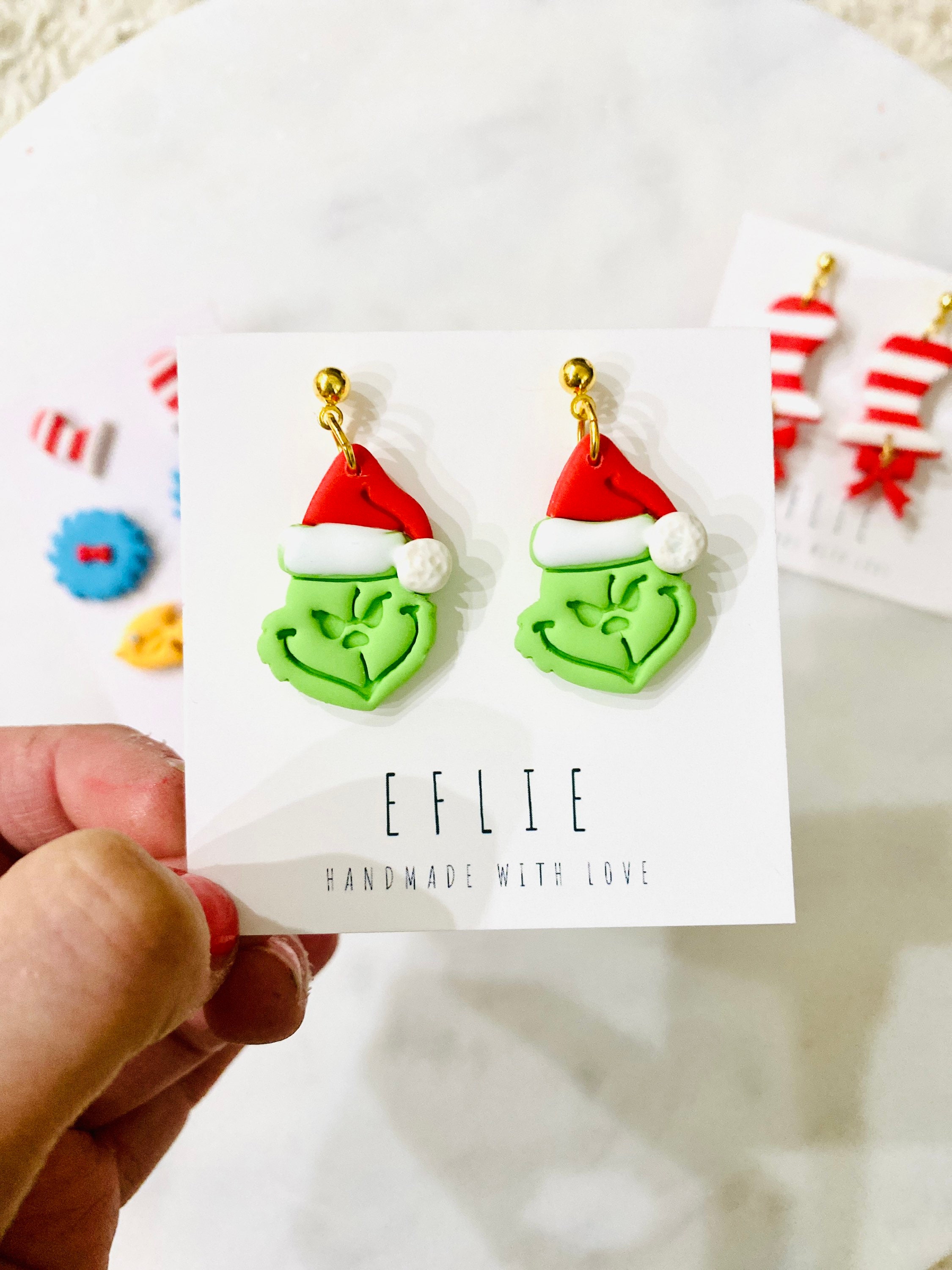 Grinch Dangling Earrings Grinch Dangling Earrings