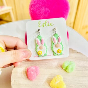 Easter Spring Gnome Earrings | Easter Cute Gnome Clay Earrings | Pastel Beautiful Dangling | Spring Gnome Dangle | Cute Gift Ideas For her