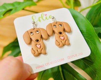 DUOWEI Dainty Floral Enamel Dachshund Dog Earrings - Cute Pet Puppy Drop Dangle Jewelry Gifts For Women - View #12