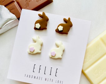 Easter Chocolate Bunny Stud Earrings Chocolate Bunnies Studs Set | Easter Bunnies | Bunny Earrings | Easter Gifts For Her | Easter Jewelry