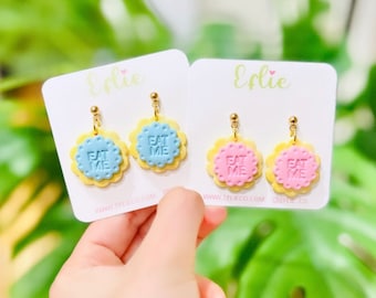 Delicious Cookies Earrings | Yummy Cookies Dangles | Magical Fairy Cookie Dangling | Magical Earrings | Costome Earrings Foodie Gift Pink