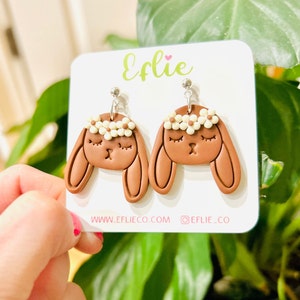 Easter Chocolate Bunnies Earrings | Easter Cute Bunny Dangle | Spring Jewelry Earrings | Easter Holiday Color Bunnies | Gifts milk Eggs