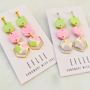 Spring Easter Dangling earrings | Spring Dangle earrings | Easter Pastel  Color Jewelry | Cute Gold Silver Earrings | Gifts For Her