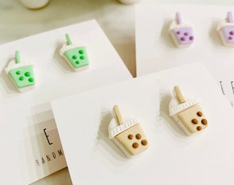 Boba Bubble Tea örhängen | Kärlekskaffekopp örhängen Hjärtkaffe örhängen | Boba kaffeälskare örhängen | Iskalla sommar Boba present till henne | Örhänge