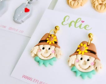 Fall Season Earring | Scarecrow  Dangle | Cute Scarecrows Earring | Brain Scarecrow jewelry Lover | Fantasy Gift For Her | Love Gift Nostalg
