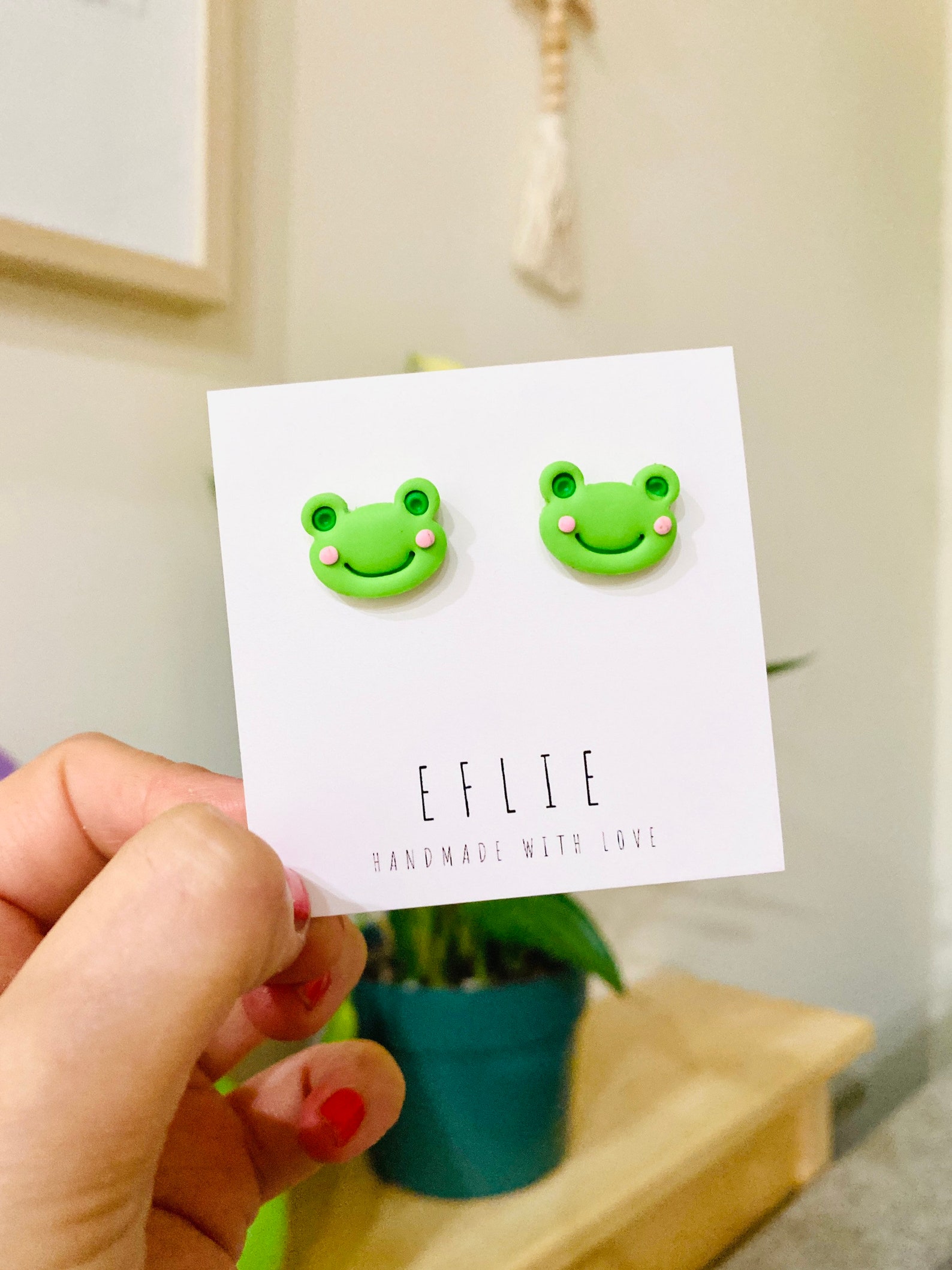 Cute Frogs Earrings Frog Studs Lily Pads Dangling Jewelry Etsy