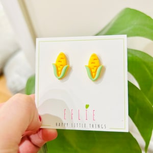 Little Corn Stud Earrings | Cute Corn Earrings | Foodie Stud Earrings | Food Jewelry Gift Idea | Thanksgiving Fall Studs Earrings | Corn