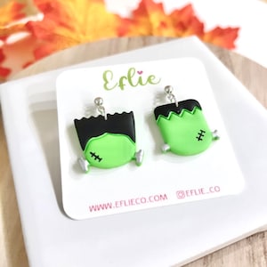 Frankenstein Dangle Earrings | Halloween Earrings | Halloween Dangling | Basic Frankenstein Face Jewelry Earrings | Halloween Costume Gift