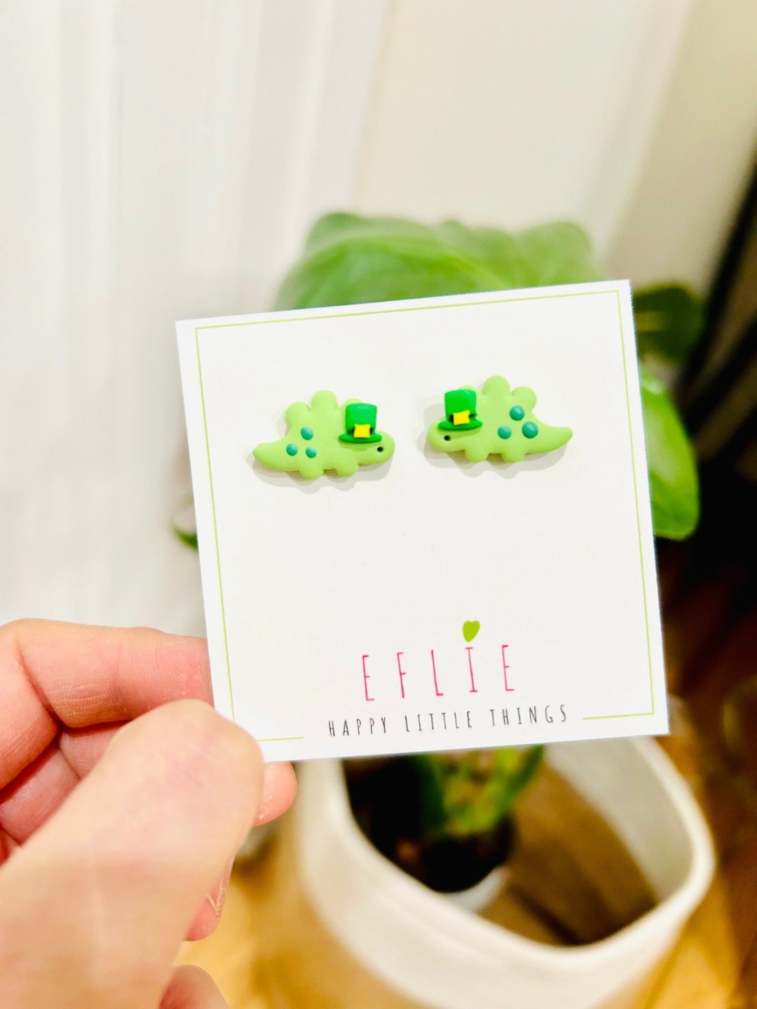 3D Dinosaur Stud Earrings - Cute Alloy Statement Earrings For Women, Birthday Gift, One Size (Green) - View #10