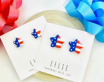 4TH OF JULY Stars Stud Earrings | 4th Of July Stars Earrings | Cute Flag Dangling | American Flag Earring Jewelry Gifts | US Memorial Day