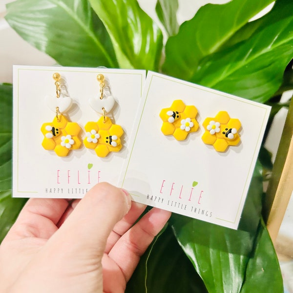 Bee Dangle Earrings |  Cute Honey Bee Spring dangling | Easter earrings | Spring Summer bee dangling | Spring Cute Gifts For Her | seasonal