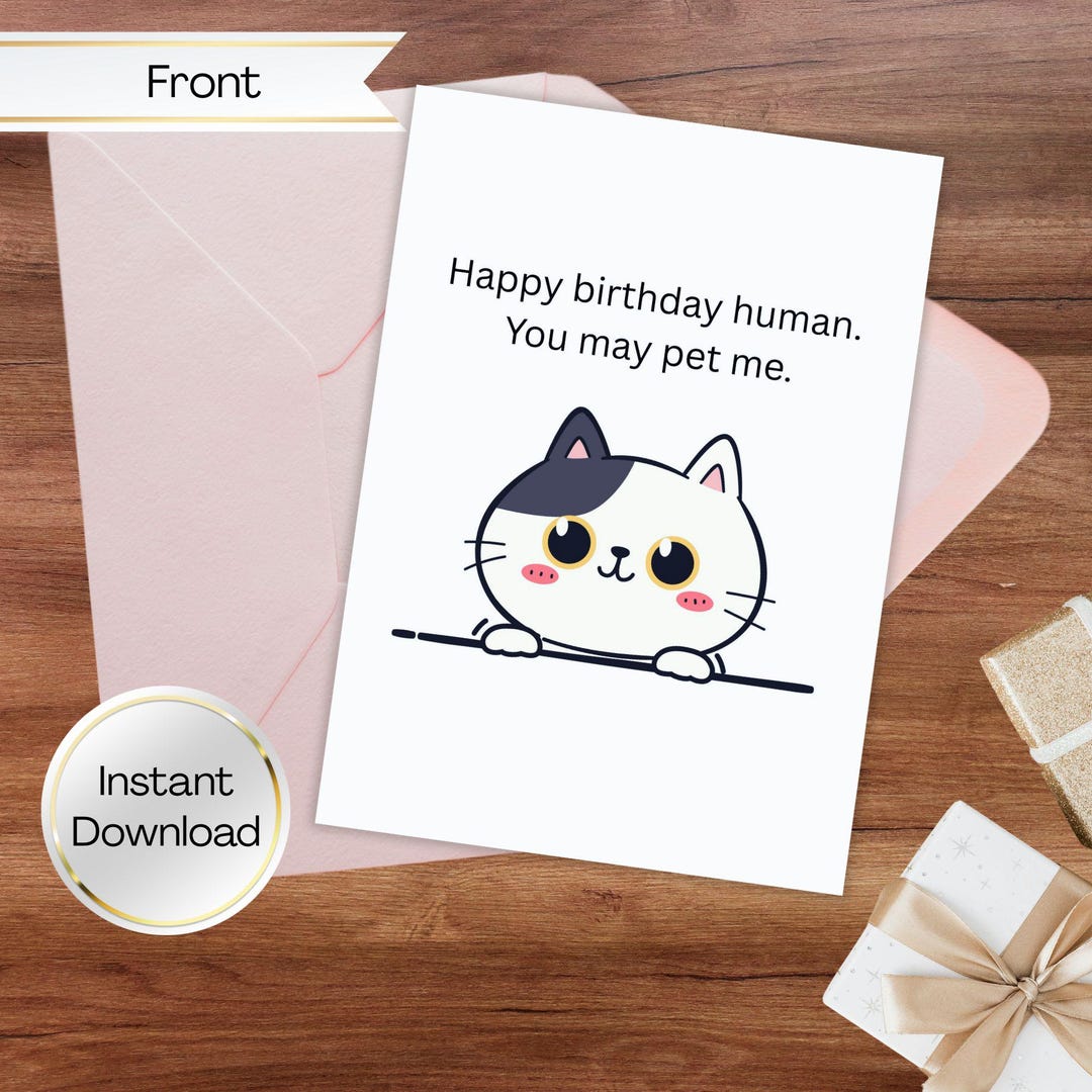 Funny Cat Birthday Card – Sarcastic Greeting From the Cat - Etsy