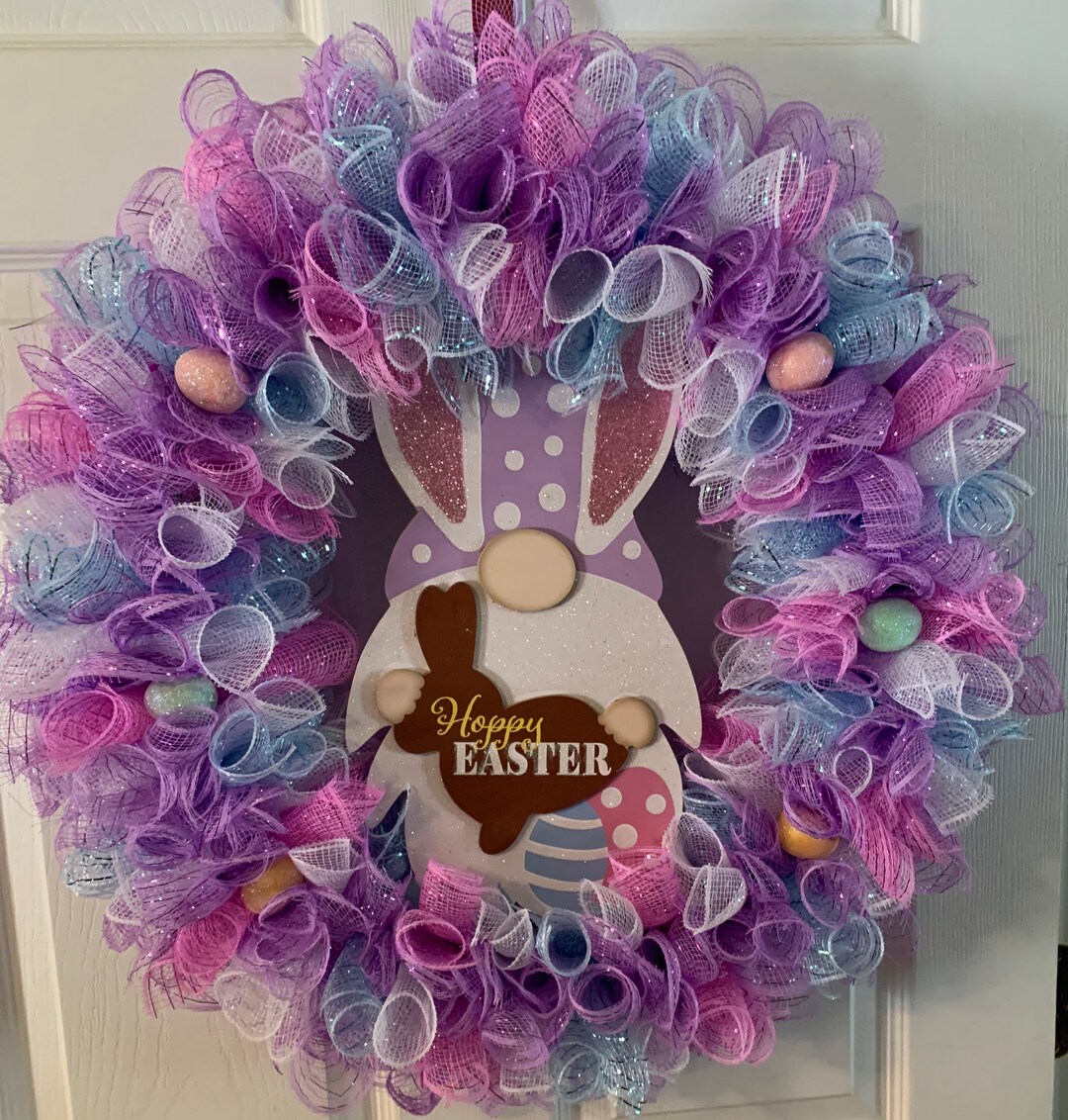 Gnome Easter Wreath Hoppy Easter Wreath Happy Easter