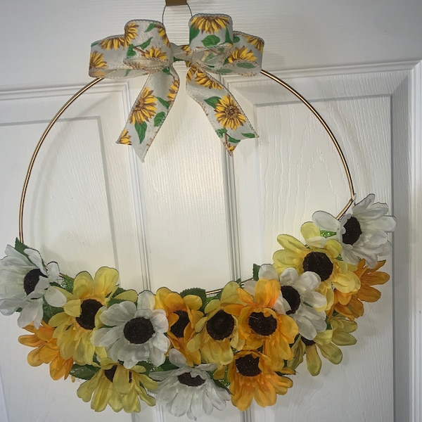 Flower basket wreath