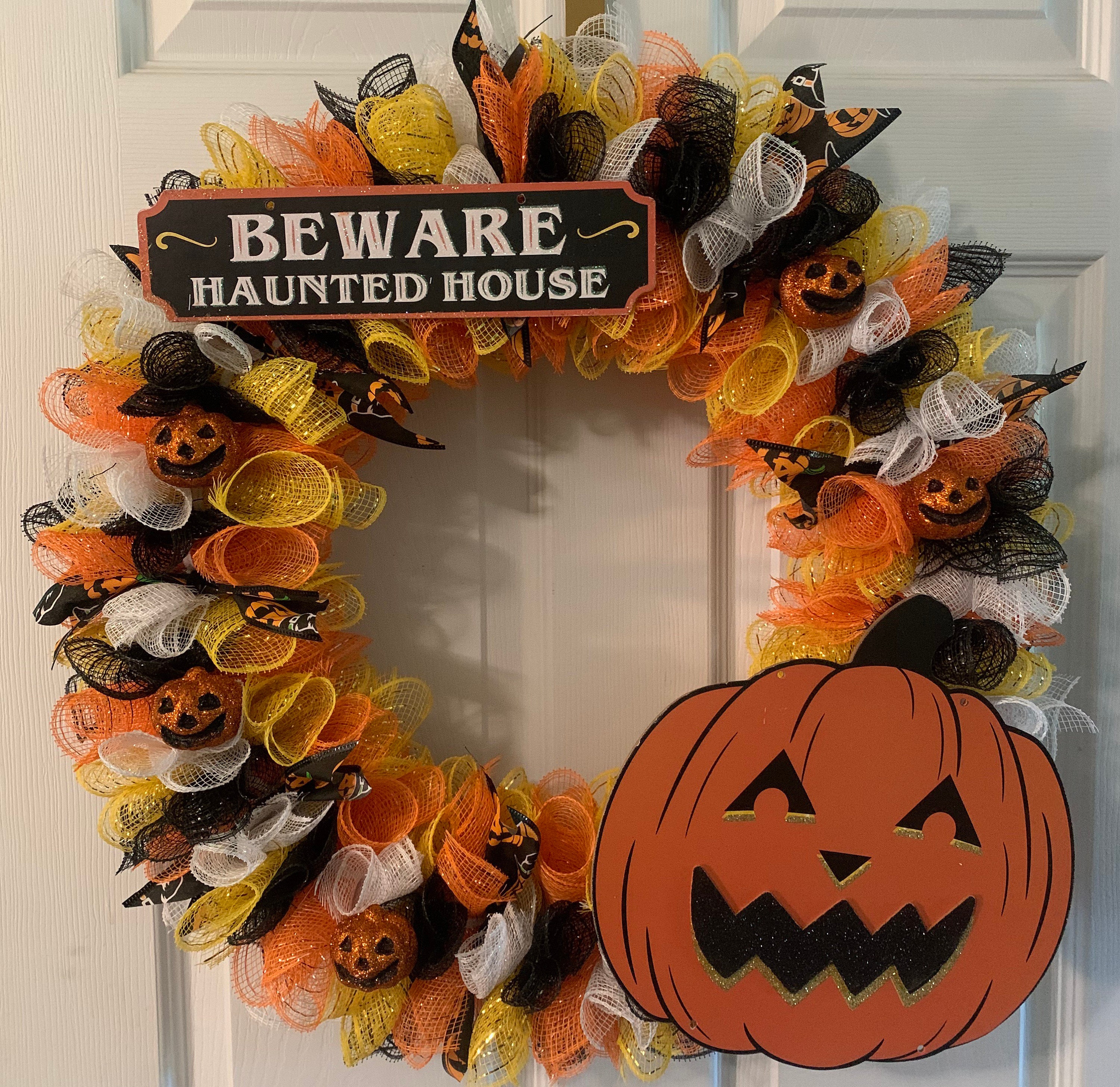 Formes De Couronne Citrouille En Fil Métal - Lot De 2 Pièces 25x18cm | Support Couronne Halloween DIY - 3