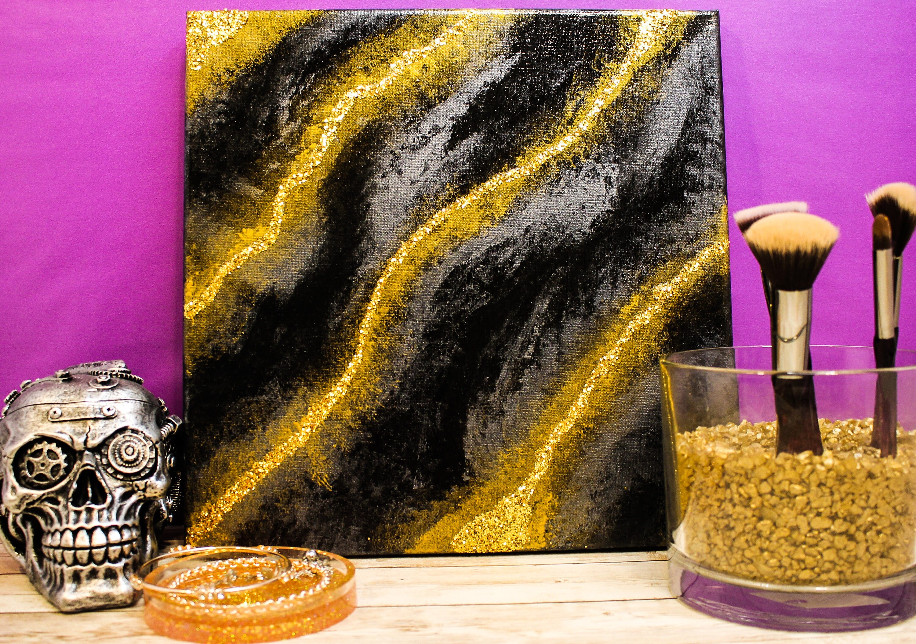 Gold & Black Painting Etsy