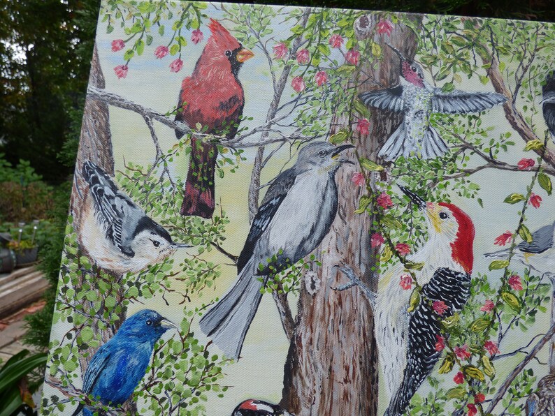 Birds oil painting