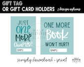 Book Lover Gift Tag | Printable Gift Card Holder (Digital Download)