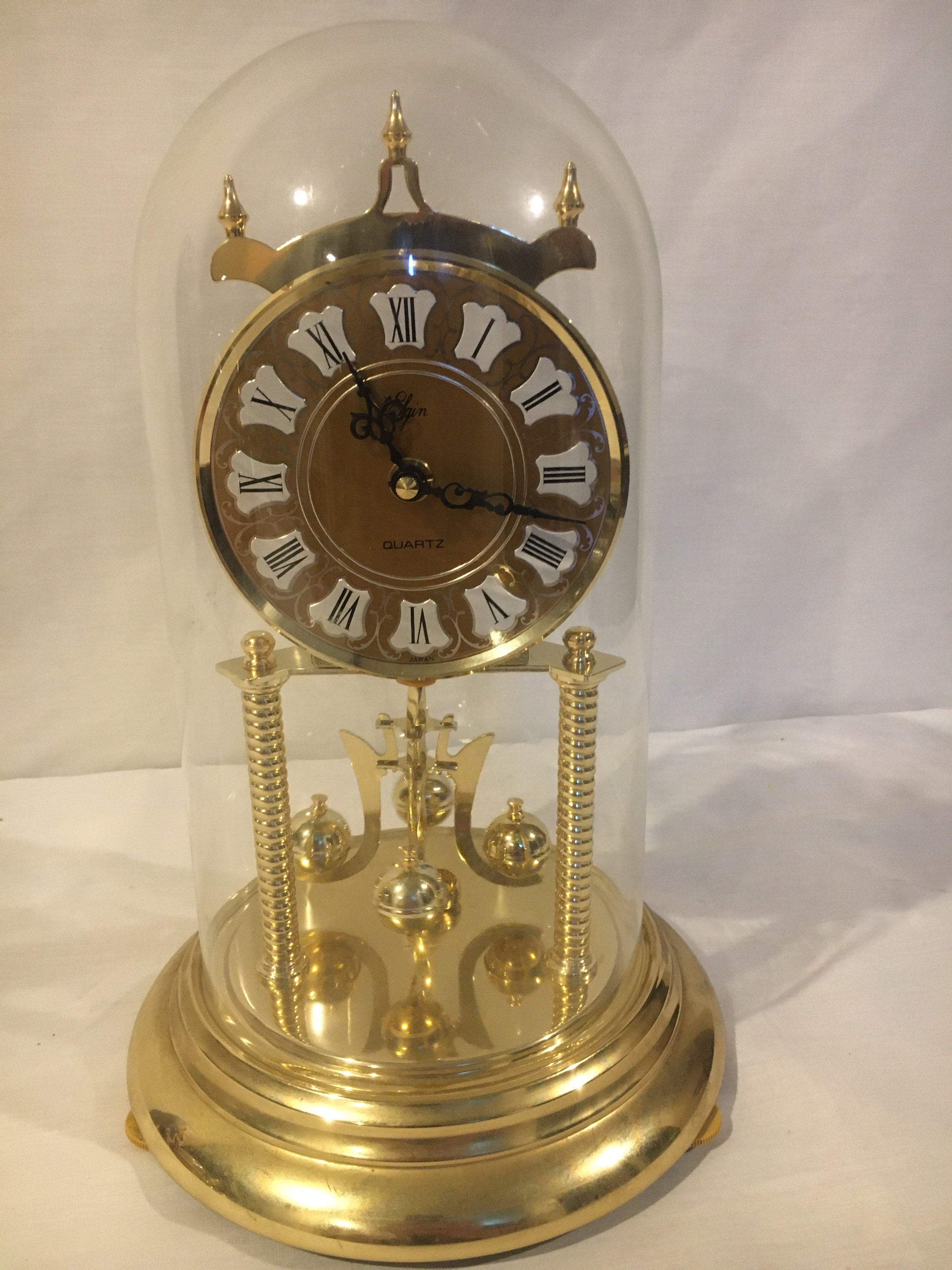 Elgin Quartz Glass Dome Clock Etsy