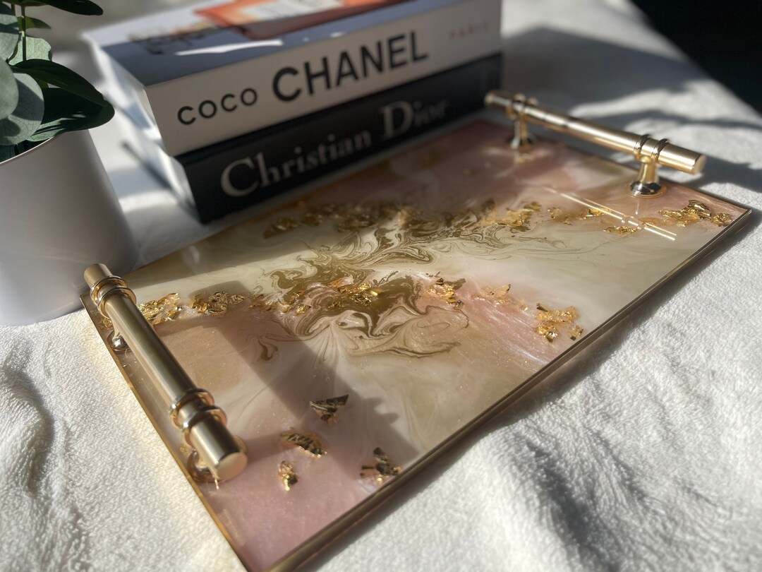 Pink Resin Tray Pink Vanity Tray Pink Perfume Tray Pink Etsy