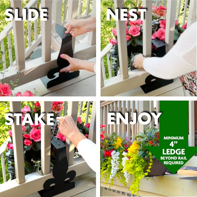 Railing Planter Floating Garden Shelf Etsy