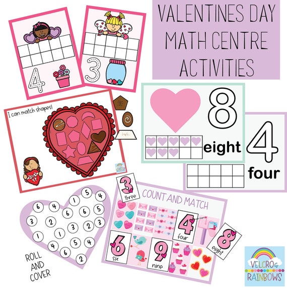 Valentines Day Math and Literacy Centre Activities