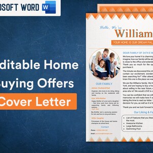 Plantilla de MS Word para carta de oferta de compra de vivienda editable / Carta de presentación para oferta de vivienda / Carta de oferta de vivienda nueva personalizable DESCARGA INMEDIATA