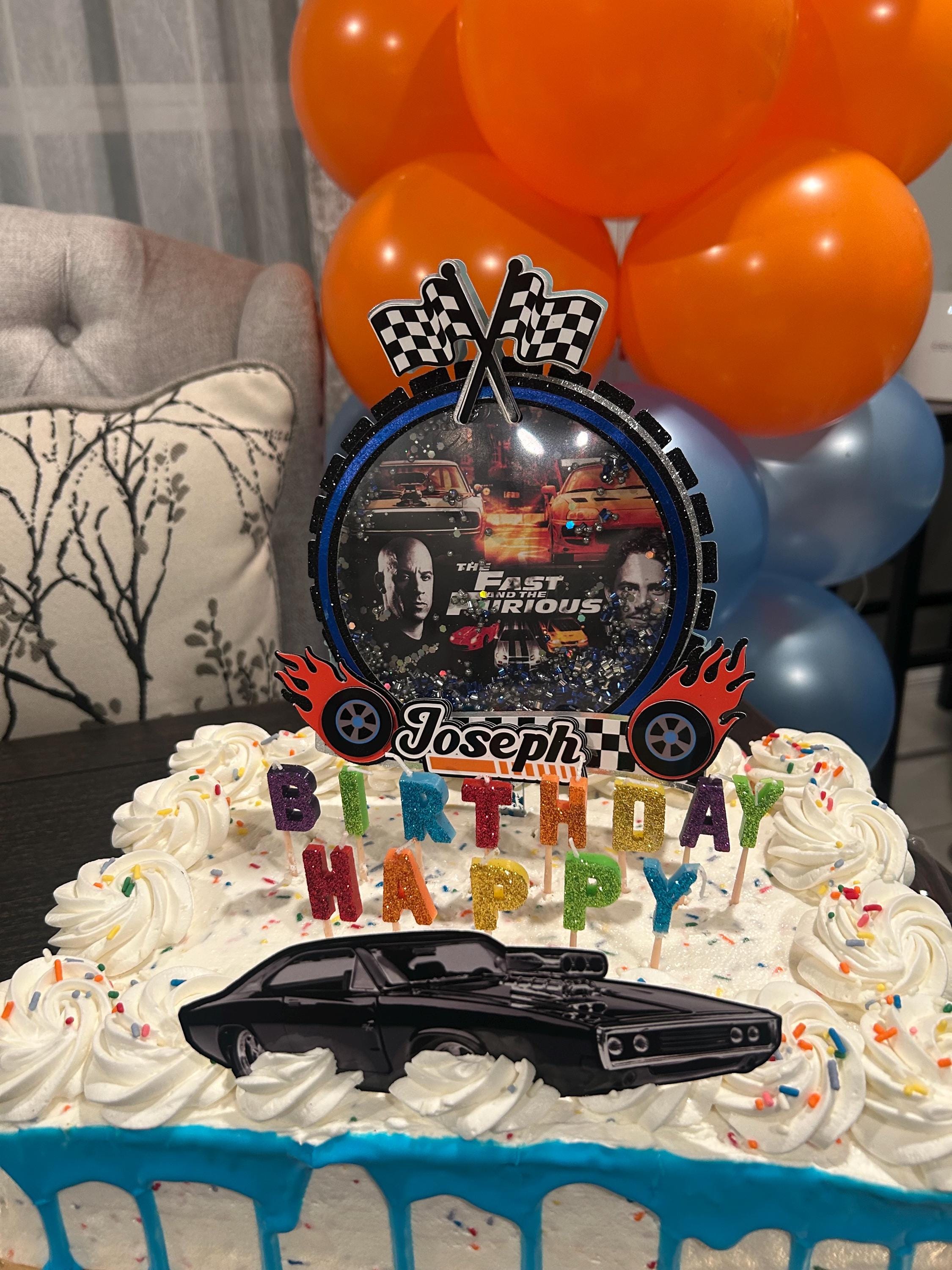 Fast & Furious Cake Topper Set – Personalized Birthday Decoration - Thumbnail 4