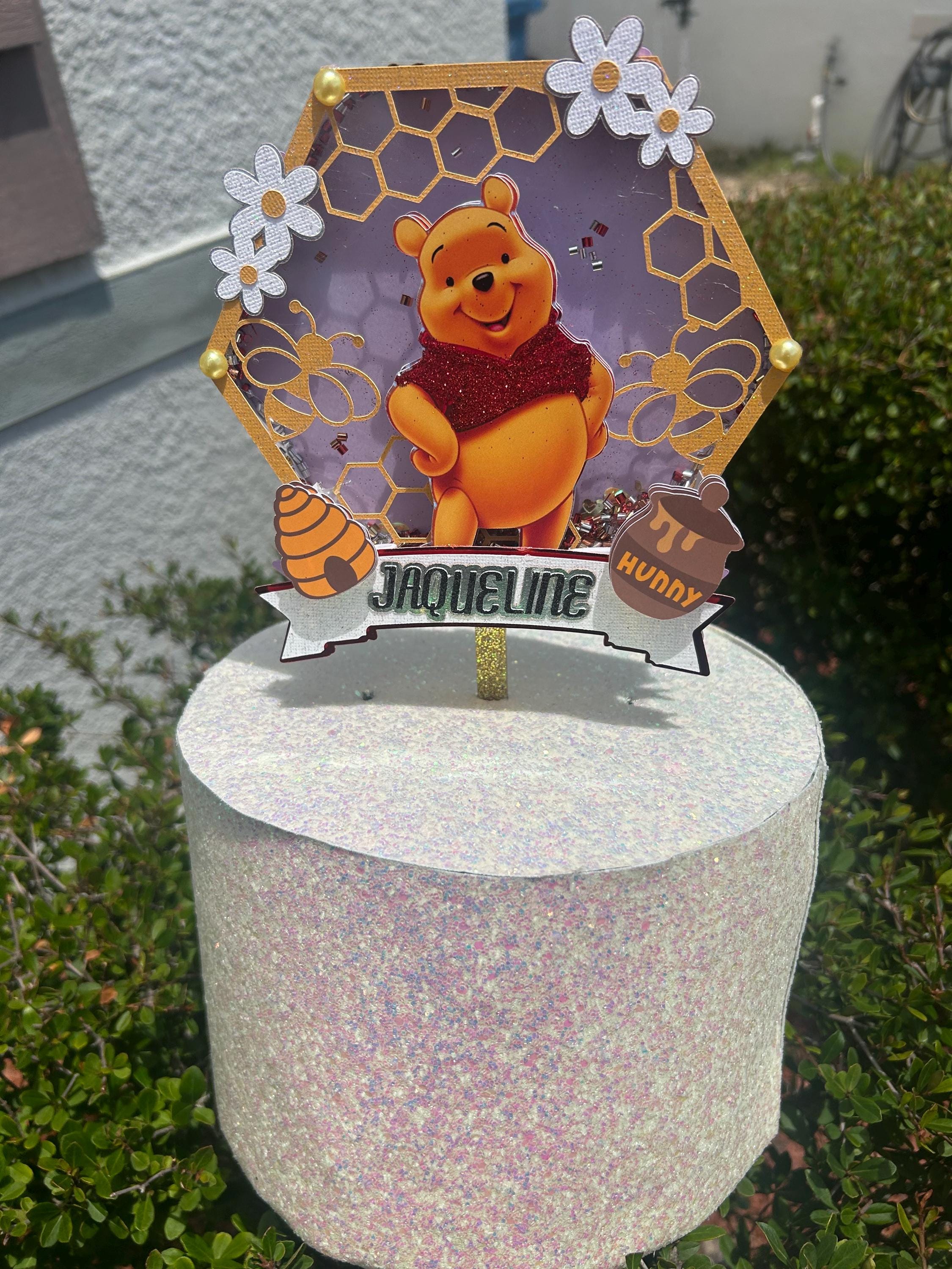 Winnie the Pooh Cake Topper – Personalized Honeycomb Birthday Decoration - Thumbnail 2