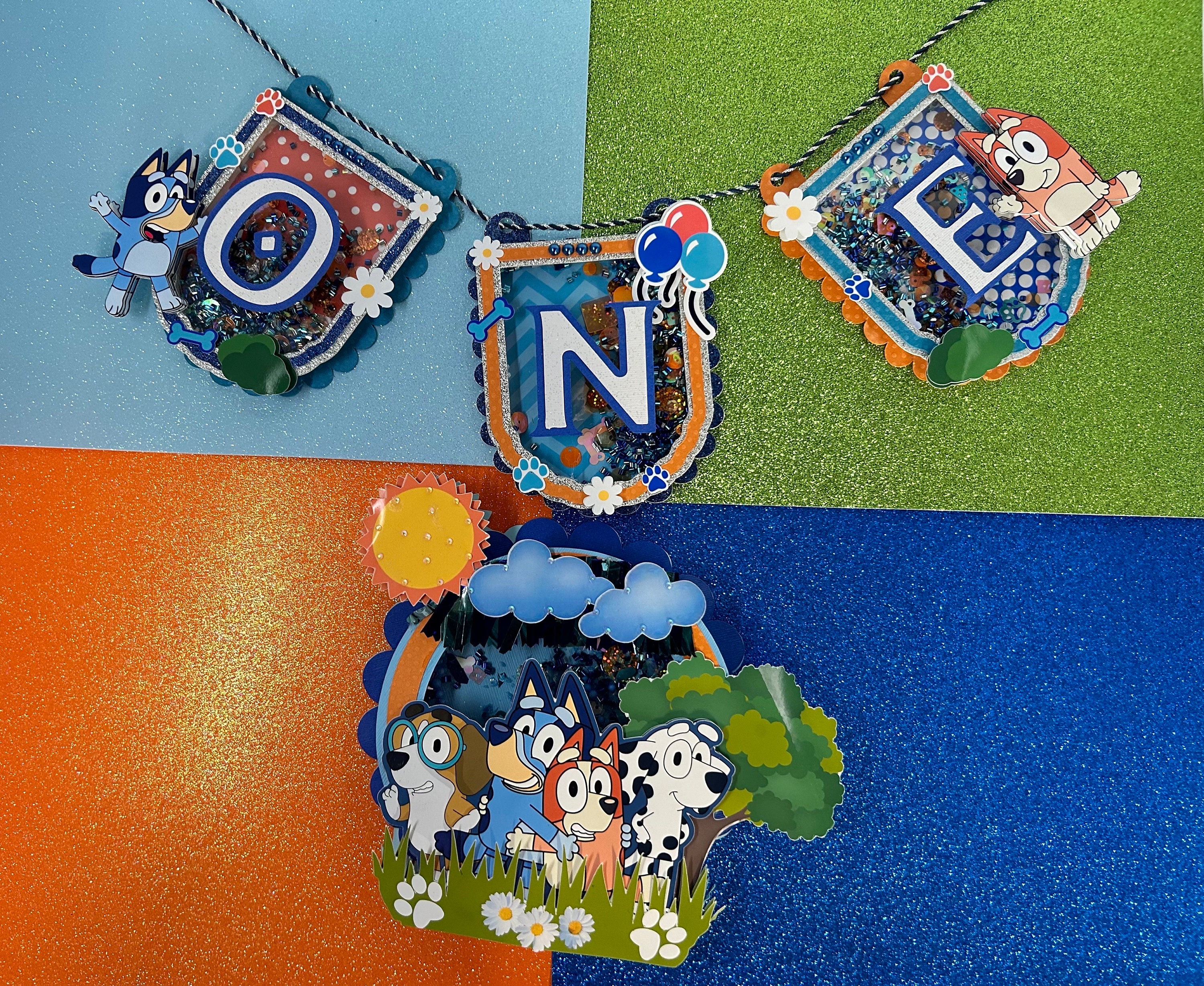 One High Chair Banner Blue y Bingo Dog First Birthday Party - Thumbnail 2