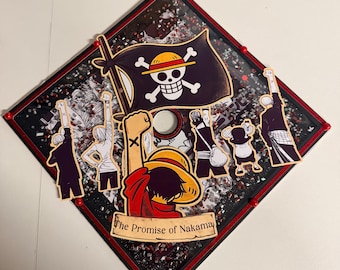 One Piece Graduation Cap Topper | Anime Graduation Cap Decoration | The Promise of Nakama Cap Decor | Senior Graduation 2026