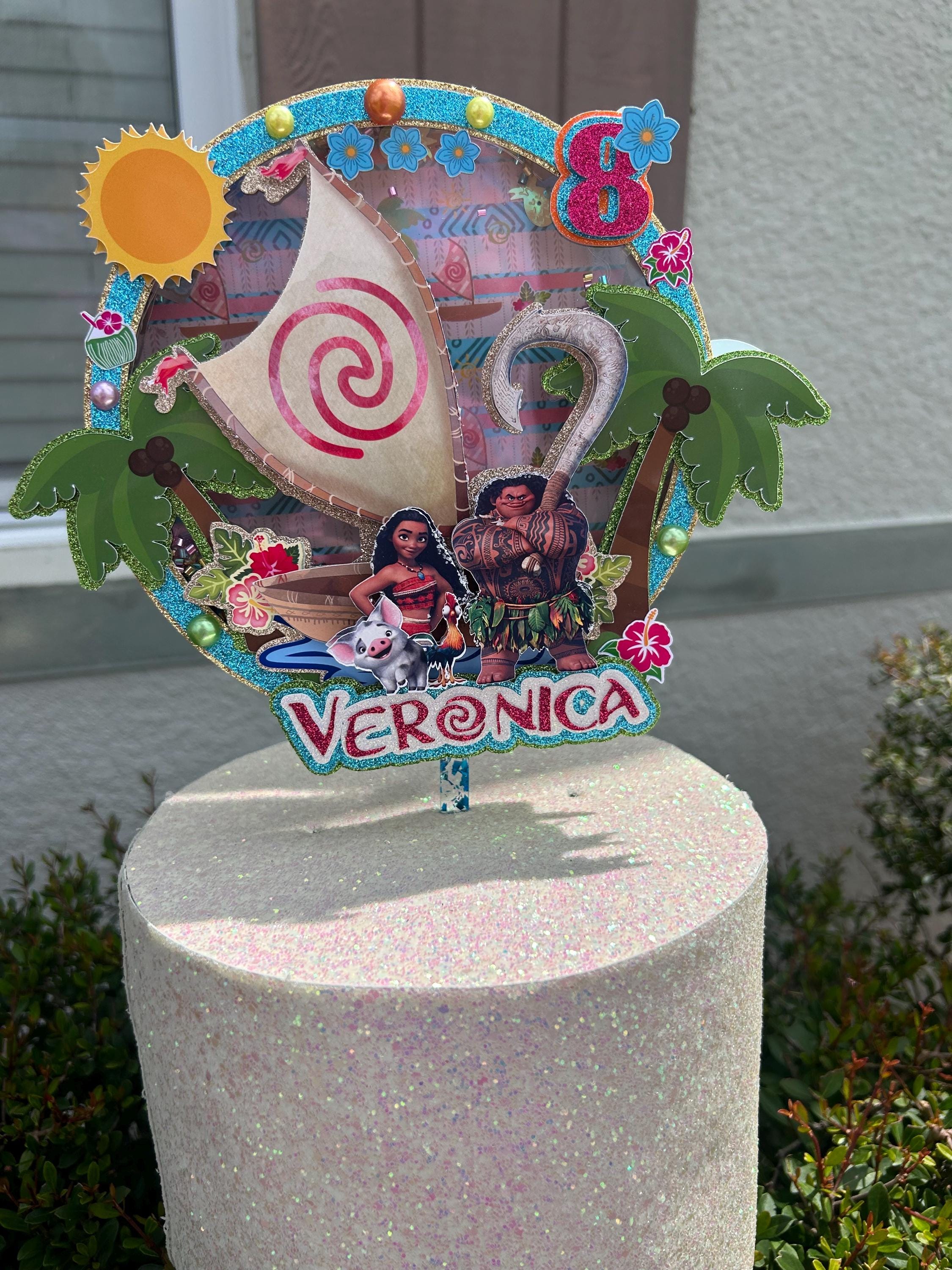 Girl Aloha Birthday Party Cake Topper - Thumbnail 2