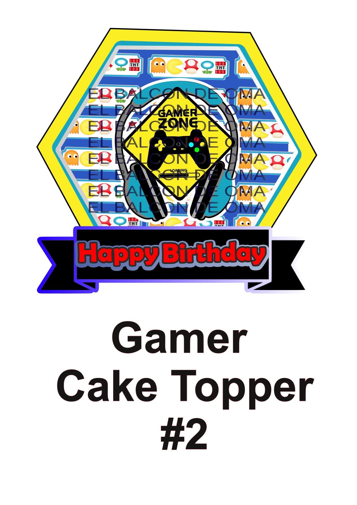 Gamer Cake Topper Bundle Print at Home - Thumbnail 3