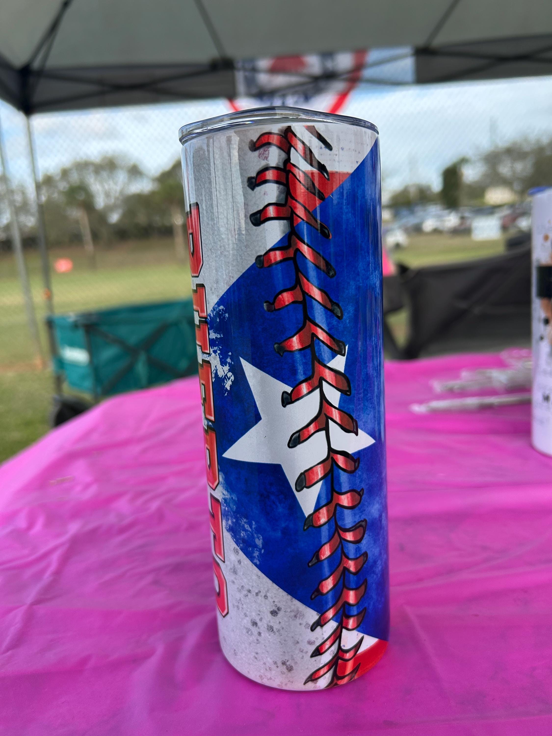 Puerto Rico Personalized Tumbler Cup Boricua Baseball - Thumbnail 2