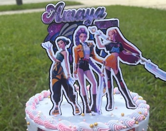 Galaxy KPop Demon Hunter Starts Cake Topper
