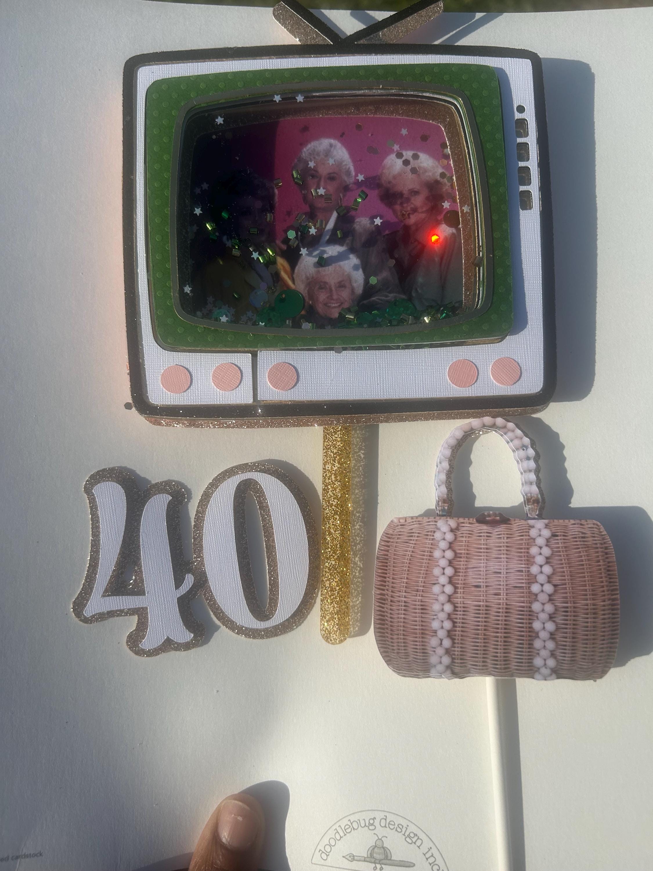 Golden Girls  Birthday Cake Topper – Retro TV Shaker & Purse Design - Thumbnail 2