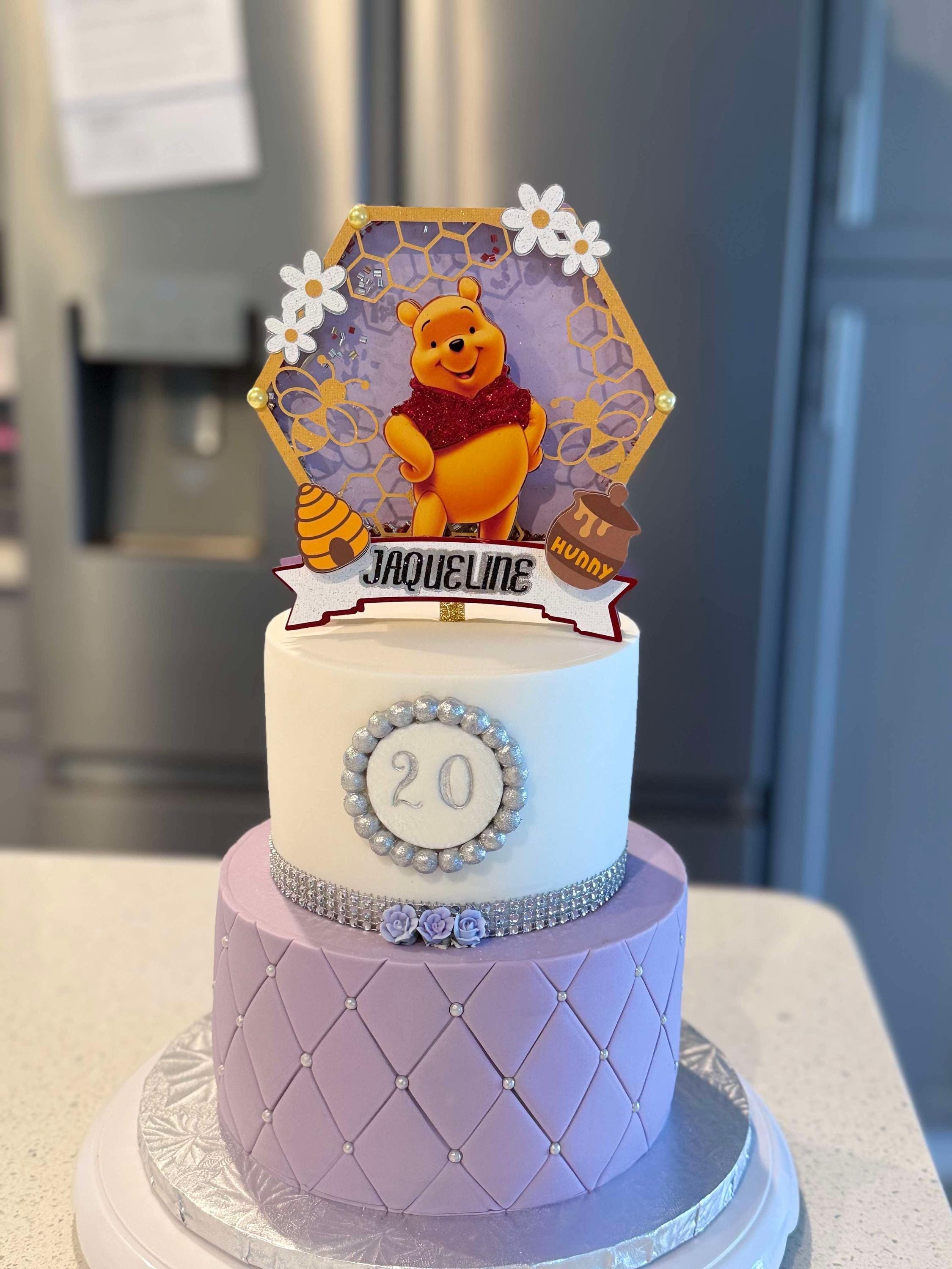 Custom Winnie the Pooh Cake Topper | Personalized Birthday Decoration
