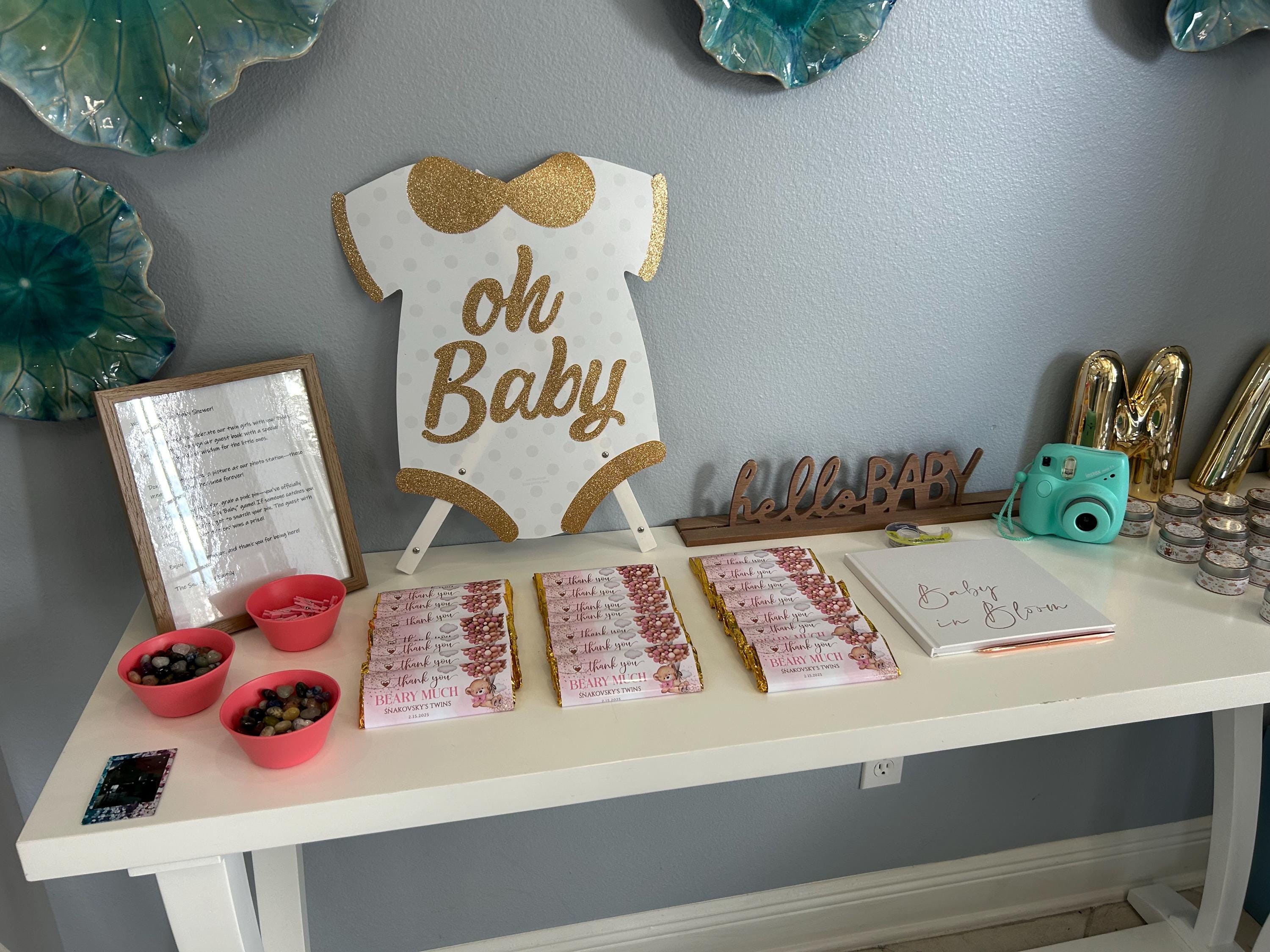 We Can Bearly Wait Personalized Chocolate Bars Girl Baby Shower Souvenir - Thumbnail 2