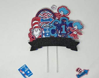 Thing 1 & thing 2 Cat in the Hat Inspired Cake Topper