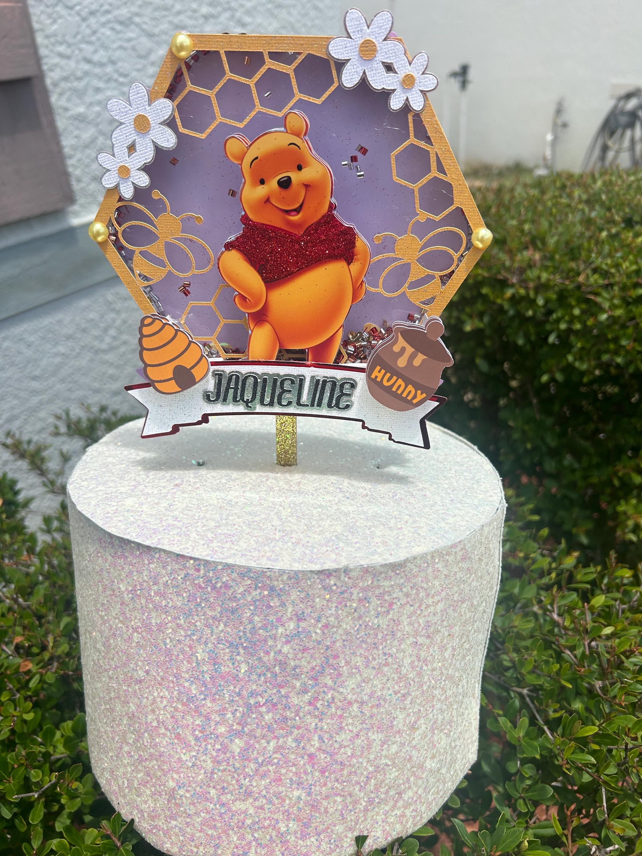 Winnie the Pooh Cake Topper – Personalized Honeycomb Birthday Decoration - Thumbnail 4