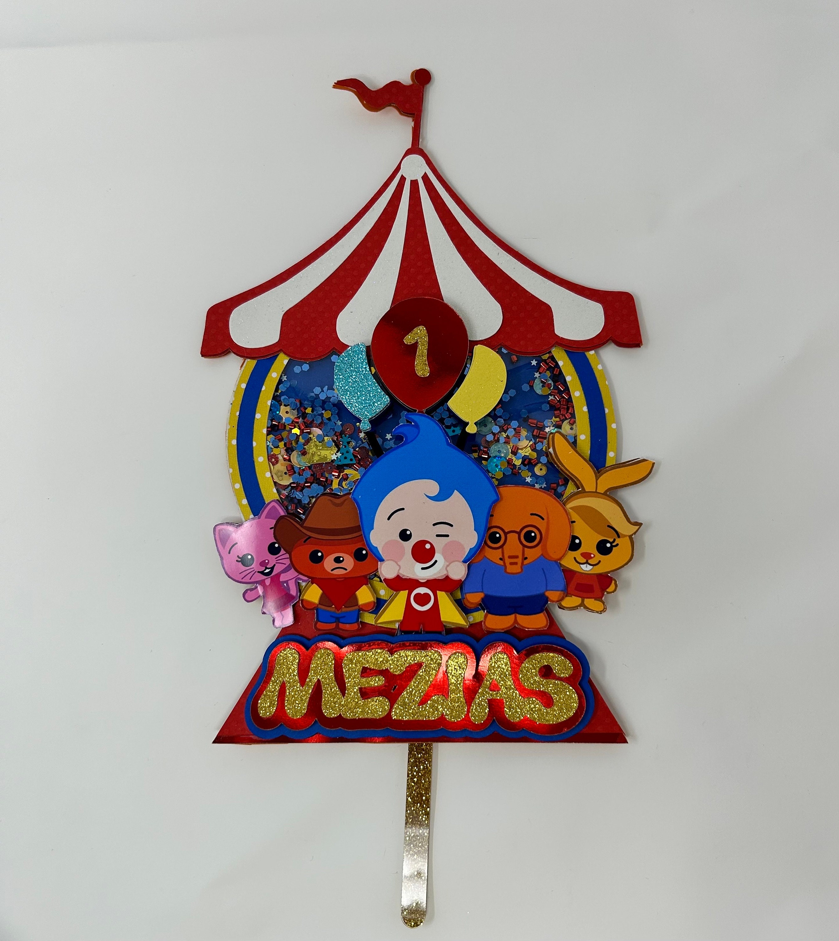 Kids Clown Cake Topper Circus Clown Birthday Party Customized Decoration First Year Baby