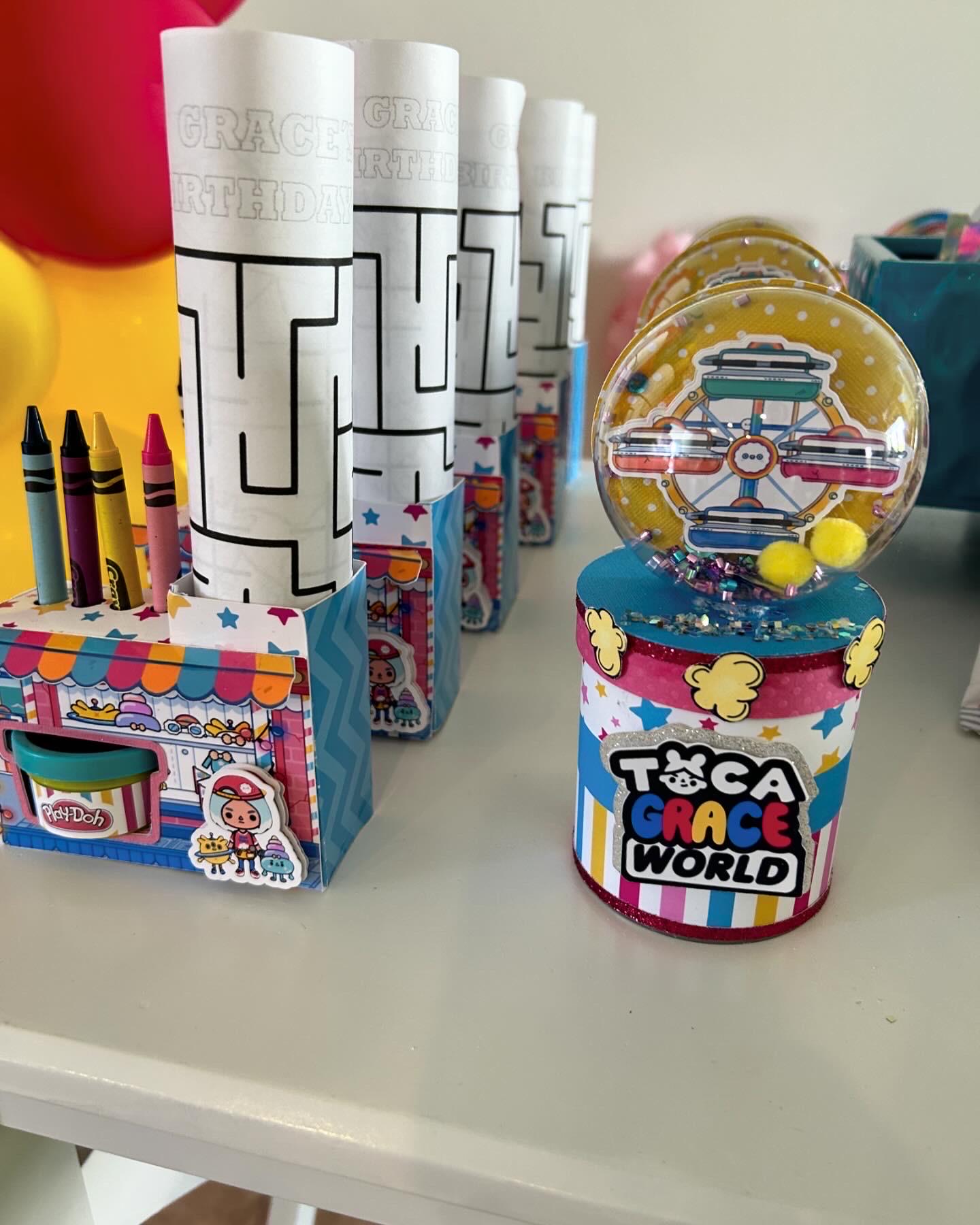 Toca Boca Personalized Activy Box Play-doh Party Favor With Coloring Paper and Crayons - Thumbnail 2