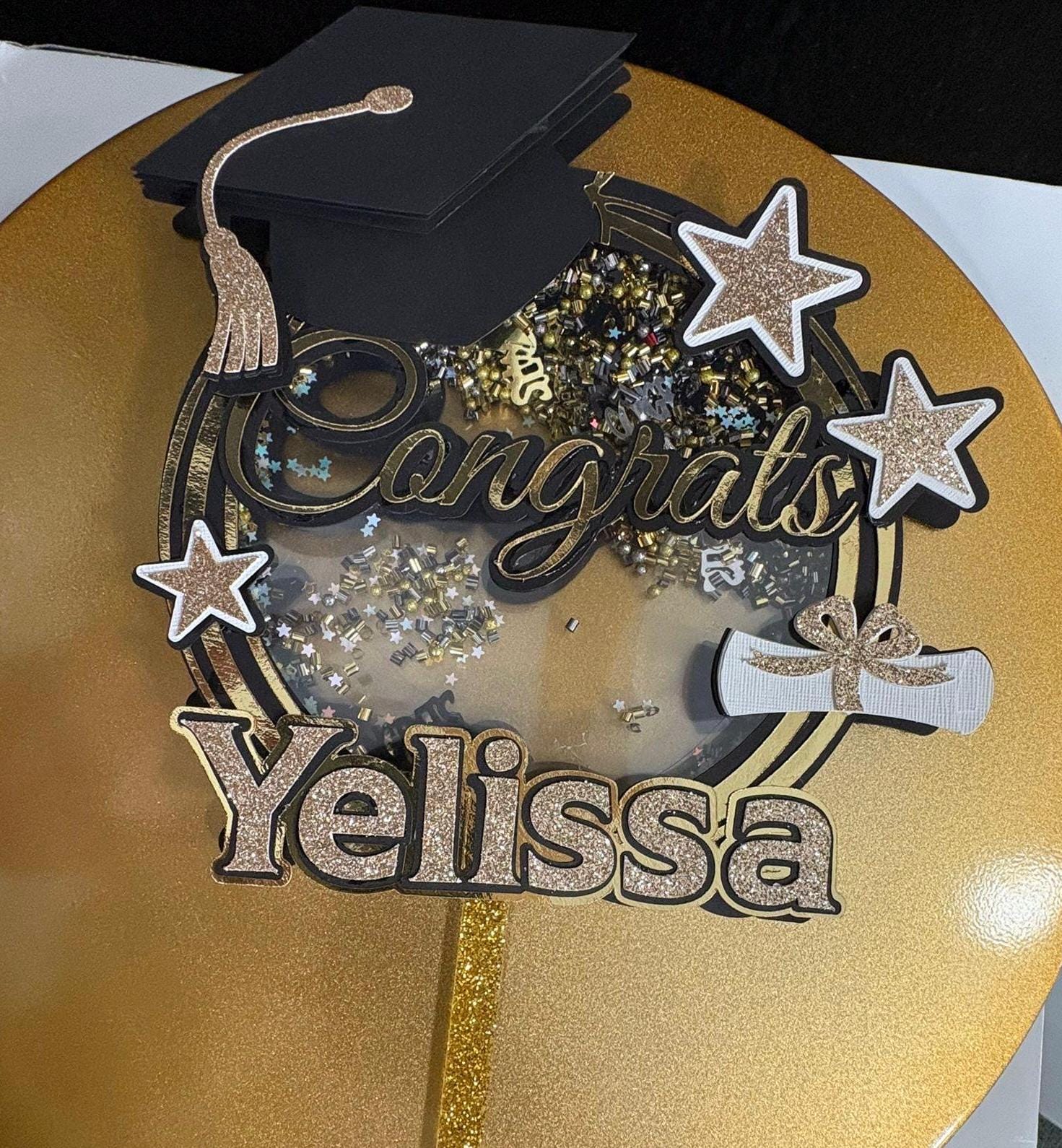 Graduation Cake Topper – Class of 2025 Personalized Shaker - Thumbnail 2