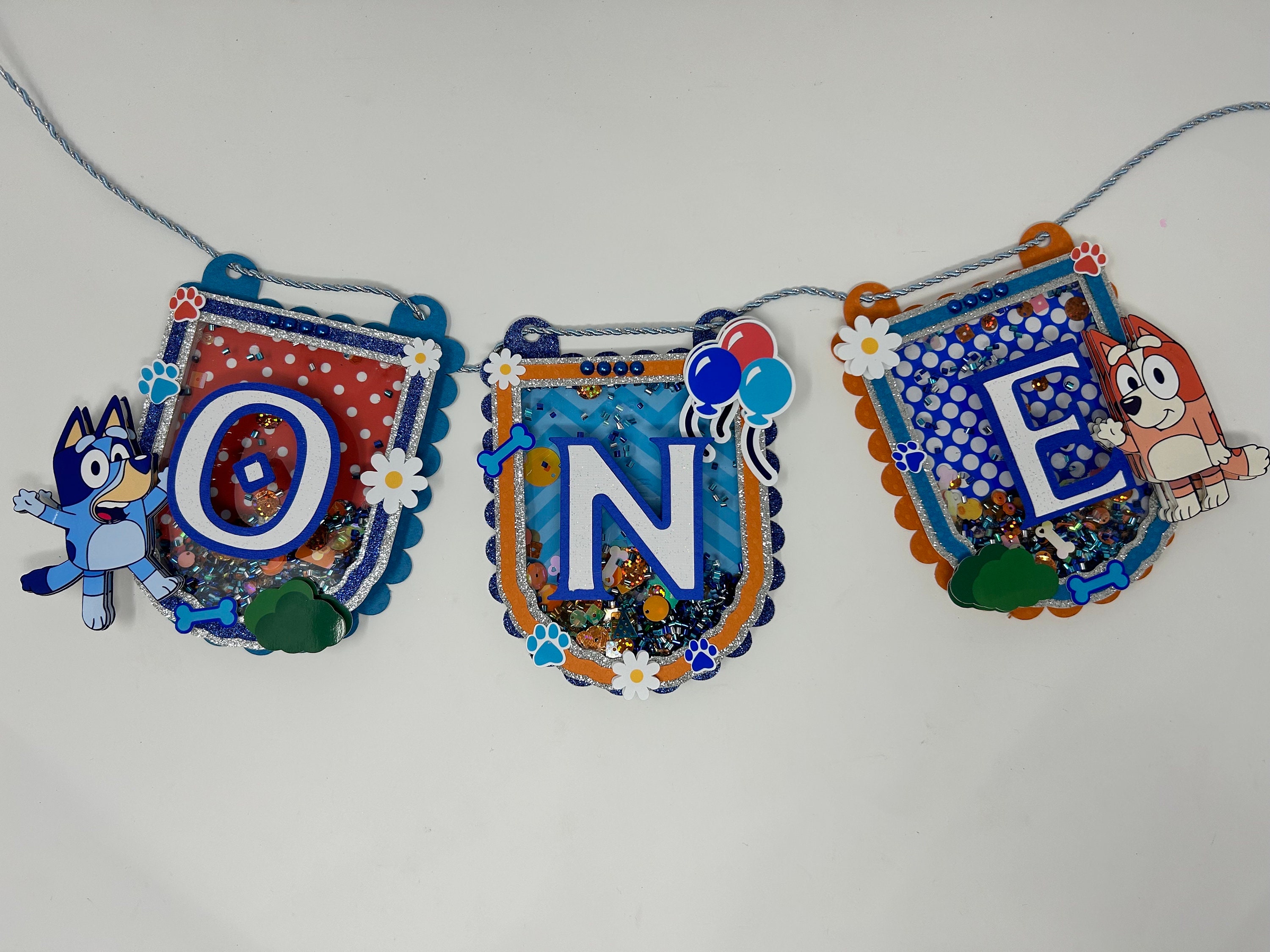 One High Chair Banner Blue y Bingo Dog First Birthday Party - Thumbnail 4