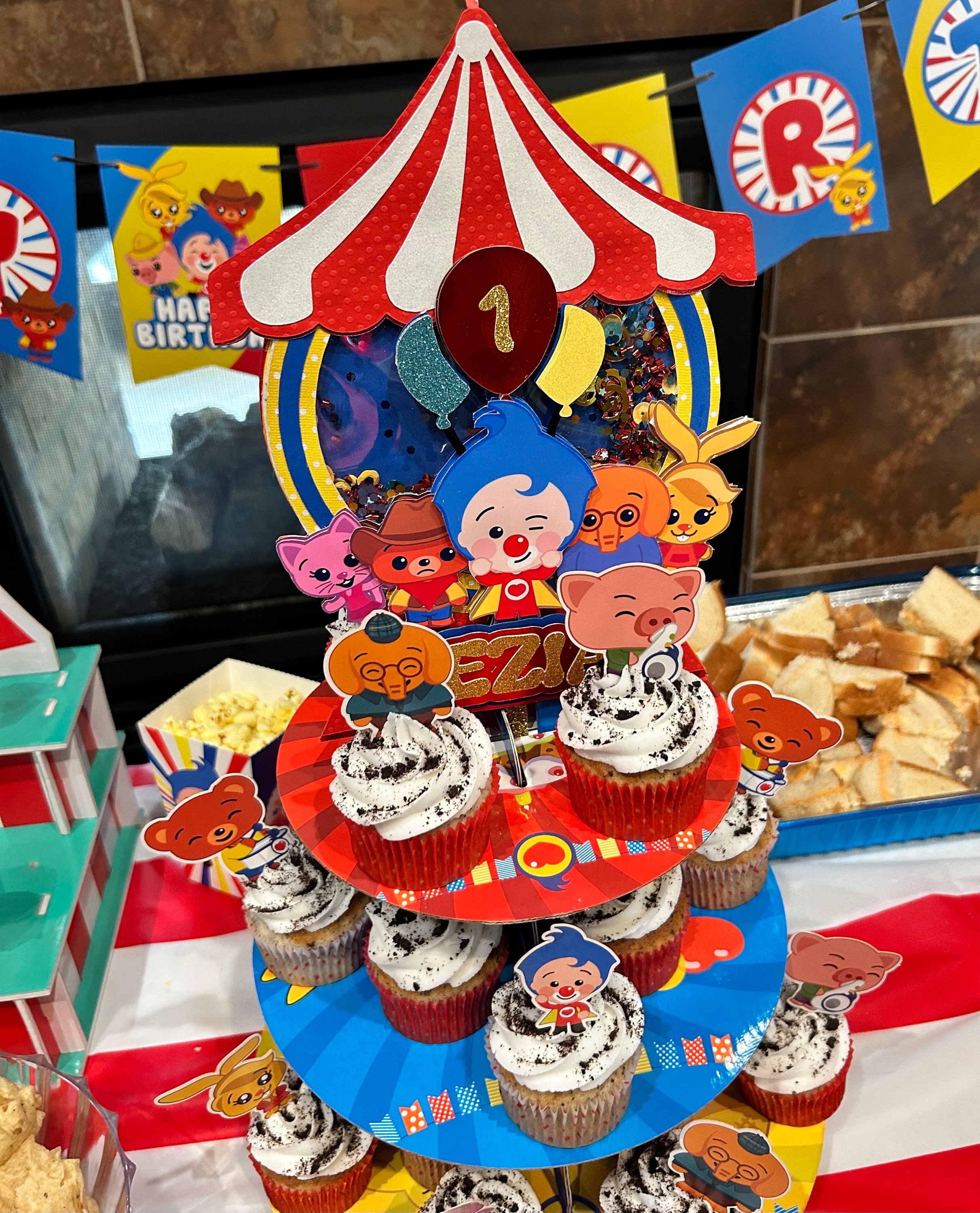 Kids Clown Cake Topper Circus Clown Birthday Party Customized Decoration First Year Baby - Thumbnail 3