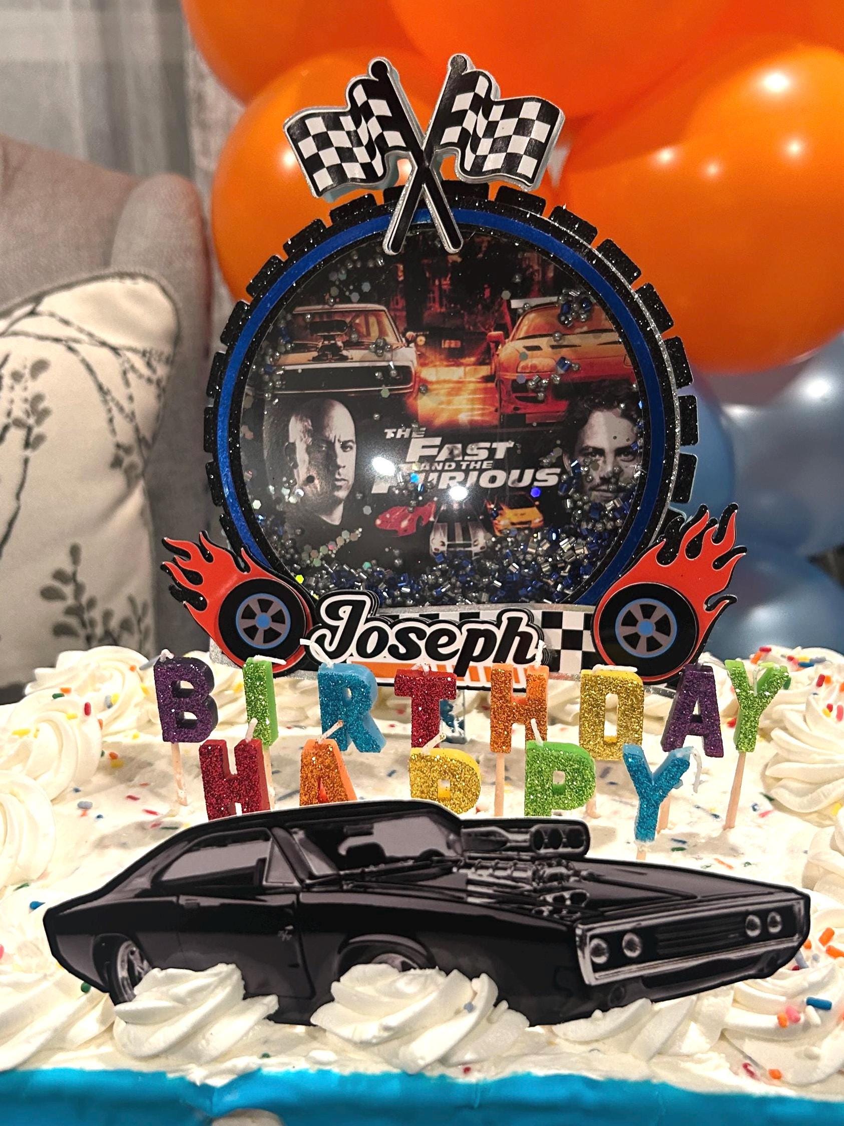 Fast & Furious Cake Topper Set – Personalized Birthday Decoration