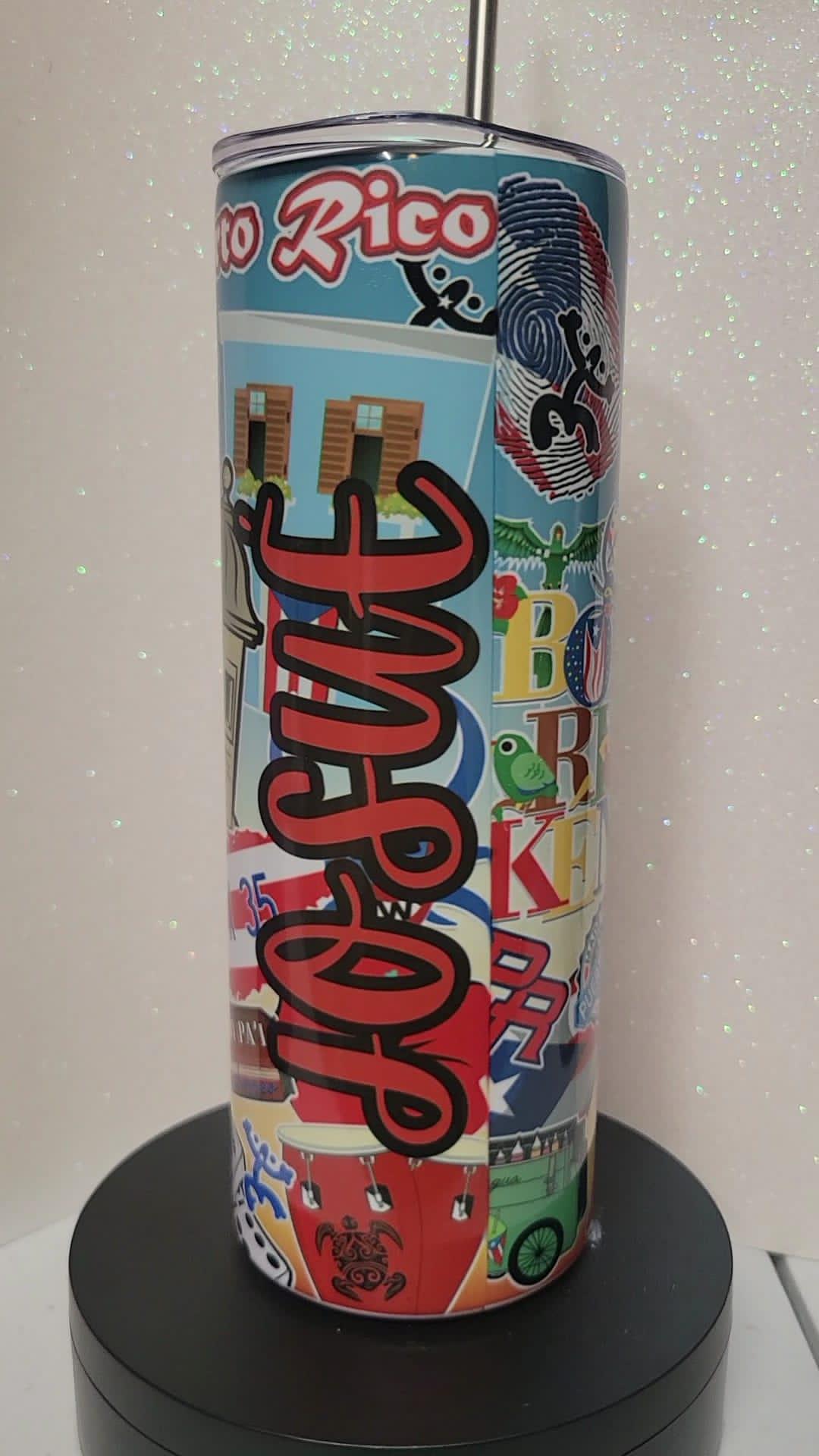 Boricua Puerto Rico Personalized Tumbler Cup Puertorican - Thumbnail 3