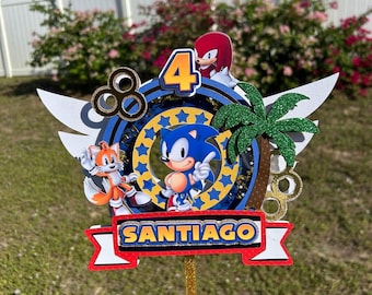 Blue Fast Hedgehog 3D Layered Cake Decoration Hero
