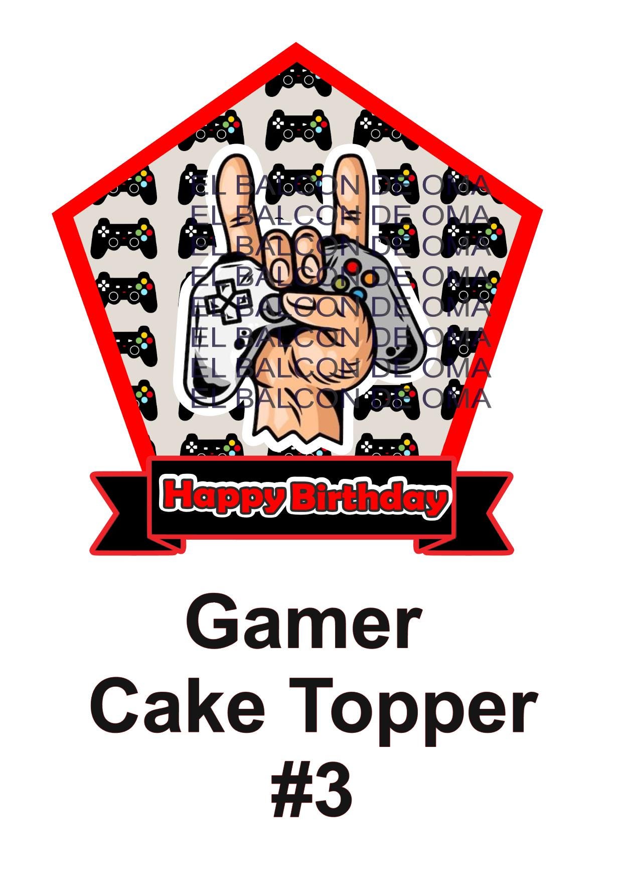 Gamer Cake Topper Bundle Print at Home - Thumbnail 4